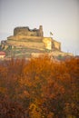 Deva hill citadel at the sunset Royalty Free Stock Photo