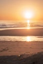 Landscape of sunset in Murtosa beach. Aveiro, Portugal Royalty Free Stock Photo