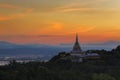 Landscape of sunset over pagoda in Chiang Mai