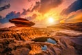 Landscape of sunset at Sam Phan Bok in Ubonratchathani unseen in Thailand. The Grand Canyon of Thailand