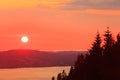 Landscape sunset scenery, Norway fjord Royalty Free Stock Photo