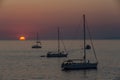 Sailboat at sunset, Naxos, Greece