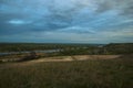 Landscape before sunset Steppe, Russia.