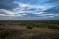 Landscape before sunset Steppe, Russia.