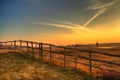 Landscape sunset or sundown river valley Narew Poland Europe Royalty Free Stock Photo