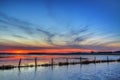 Landscape sunset or sundown river valley Narew Poland Europe Royalty Free Stock Photo