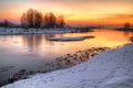 Landscape sunset or sundown river valley Suprasl Poland Europe Royalty Free Stock Photo