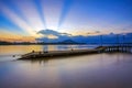 Landscape sunset Sungai Kapuas Kalimantan barat Royalty Free Stock Photo