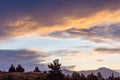 Landscape at sunset, Dublin Bay with backdrop of the Southern Alps , in Wanaka, Otago, South Island, New Zealand Royalty Free Stock Photo