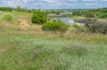 Landscape with Sura riverside in Sursko-Lytovske village, Ukraine