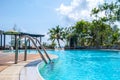 Landscape swimming pool blue sky with clouds