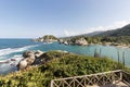 The landscape of tayrona national park viewed from the famous roustic hut viewpoint Royalty Free Stock Photo