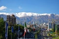 The spring landscape of Tochal mountain and Tehran