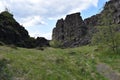 Landscape at the Thingvellir National Park near Reykjavik at the Golden Circle in Iceland