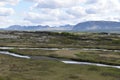 Landscape at the Thingvellir National Park near Reykjavik at the Golden Circle in Iceland