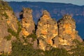 Landscape of The Three Sisters rock formation in the Blue Mountains of New South Wales Australia Royalty Free Stock Photo