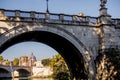 Landscape of Tiber river at sunny morning in Rome