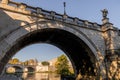 Landscape of Tiber river at sunny morning in Rome