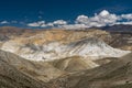 Landscape of Tibetan plateau in Upper Mustang trekking trail, Himalaya mountain range in Nepal Royalty Free Stock Photo