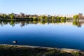 Landscape of Tineretului park, Bucharest. Royalty Free Stock Photo