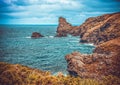 Landscape in Tintagel, Cornwall, England. Royalty Free Stock Photo