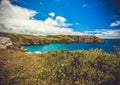 Landscape in Tintagel, Cornwall, England. Royalty Free Stock Photo