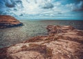 Landscape in Tintagel, Cornwall, England. Royalty Free Stock Photo