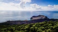 Landscape to Capelinhos volcano caldera, Faial, Azores, Portugal