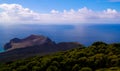 Landscape to Capelinhos volcano caldera, Faial, Azores, Portugal