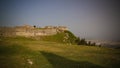 Landscape to ruined Kanine Castle and Shushica mountain, Vlore, Albania