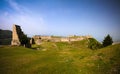 Landscape to ruined Kanine Castle and Shushica mountain, Vlore, Albania