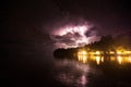 Landscape of Togean island in the night with the blizzard Royalty Free Stock Photo