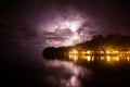 Landscape of Togean island in the night with the blizzard Royalty Free Stock Photo