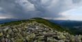 Landscape. on top of the mountain, view of the surroundings, the beautiful green mountains. Carpathians panorama