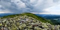 Landscape. on top of the mountain, view of the surroundings, the beautiful green mountains.