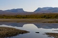 Landscape with Tornetrask lake and u-shaped valley Lapporten, No