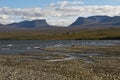 Landscape with TornetrÃÂ¤sk lake and u-shaped valley Lapporten, N