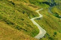 Landscape tourist path iconic winding curved road