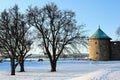 Landscape with the tower of Oslo Fortress Royalty Free Stock Photo
