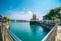 The landscape of tower at Sentosa island in Singapore. Royalty Free Stock Photo