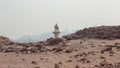 Landscape of tower throught the ruins