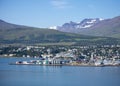 Landscape of the town of Akureyri in north Iceland Royalty Free Stock Photo