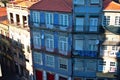 Landscape of traditional blue tile Apartments from Se cathedral in Porto Portugal