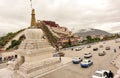 landscape and traffic on potala palace, tibet