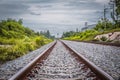 The landscape of train rails in country of Thailand. Royalty Free Stock Photo