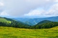 Landscape from Transalpina serpentines road DN67C. This is one of the most beautiful alpine routes in Romania Royalty Free Stock Photo