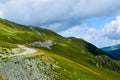 Landscape from Transalpina serpentines road DN67C. This is one of the most beautiful alpine routes in Romania Royalty Free Stock Photo