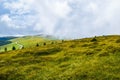 Landscape from Transalpina serpentines road DN67C. This is one of the most beautiful alpine routes in Romania