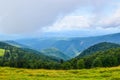 Landscape from Transalpina serpentines road DN67C. This is one of the most beautiful alpine routes in Romania Royalty Free Stock Photo