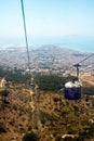 Landscape of Trapani city from the cableway of Erice. Sicily, Italy.